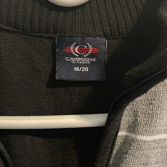 Men's Gray and Black Sweater‎ with Blue Accents - Picture 2 of 3